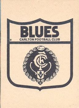 1987 Scanlens VFL #11 Carlton Blues Back